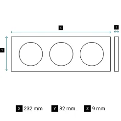 Legrand Plaque De Finition Pour Interrupteur Et Prise À Composer-Plaque de finition 3 postes Céliane CP0023 coloris blanc émaillé l.232 x P.9 x H.82 mm