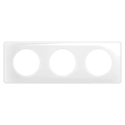 Legrand Plaque De Finition Pour Interrupteur Et Prise À Composer-Plaque de finition 3 postes Céliane CP0023 coloris blanc émaillé l.232 x P.9 x H.82 mm