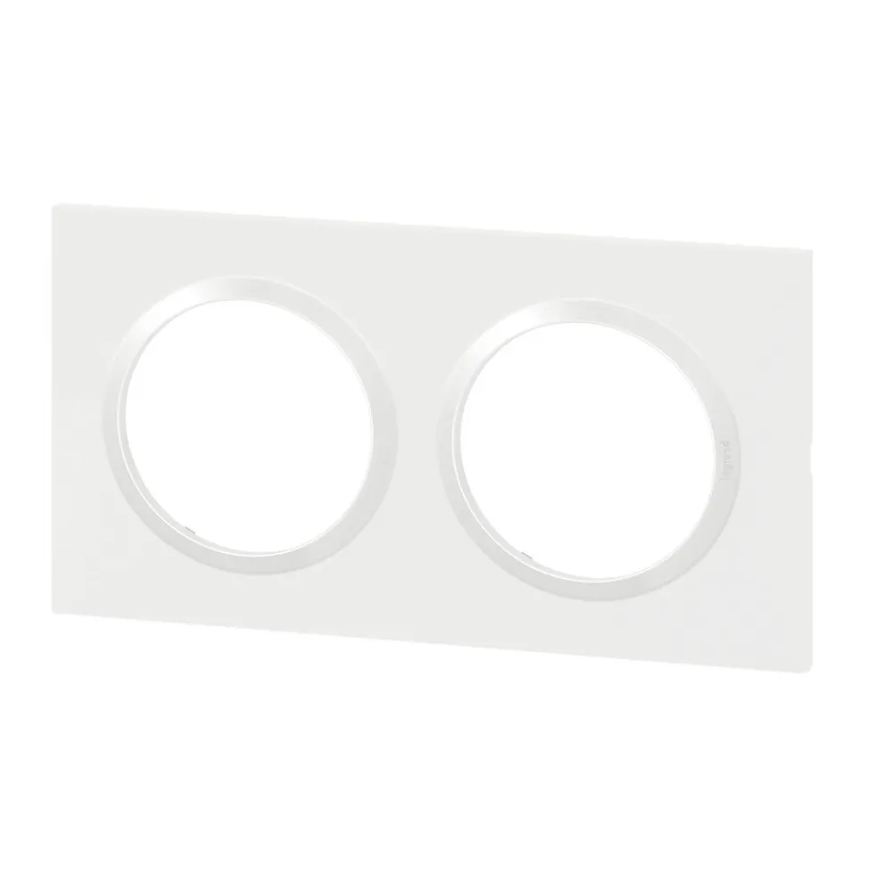 Legrand Plaque de finition 2 postes Dooxie 6 009 02 coloris blanc l.158 x P.10 x H.87 mm