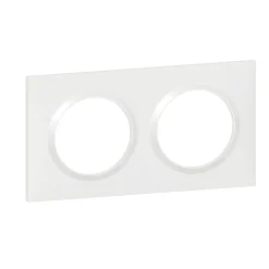 Legrand Plaque de finition 2 postes Dooxie 6 009 02 coloris blanc l.158 x P.10 x H.87 mm