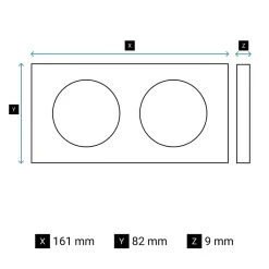 Legrand Plaque De Finition Pour Interrupteur Et Prise À Composer-Plaque de finition 2 postes Céliane CP0022 coloris blanc émaillé l.161 x P.9 x H.82 mm