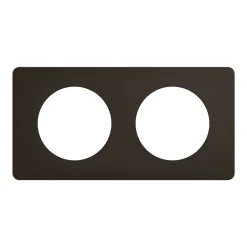 Legrand Plaque de finition 2 postes Céliane CP0122 coloris noir mat l.161 x P.9 x H.82 mm