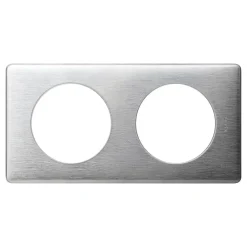 Legrand Plaque de finition 2 postes Céliane 0 998 66 coloris aluminium l.161 x P.9 x H.82 mm