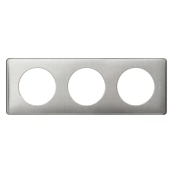Legrand Plaque de finition 3 postes Céliane 0 988 92 coloris alu snake l.232 x P.8,5 x H.82 mm