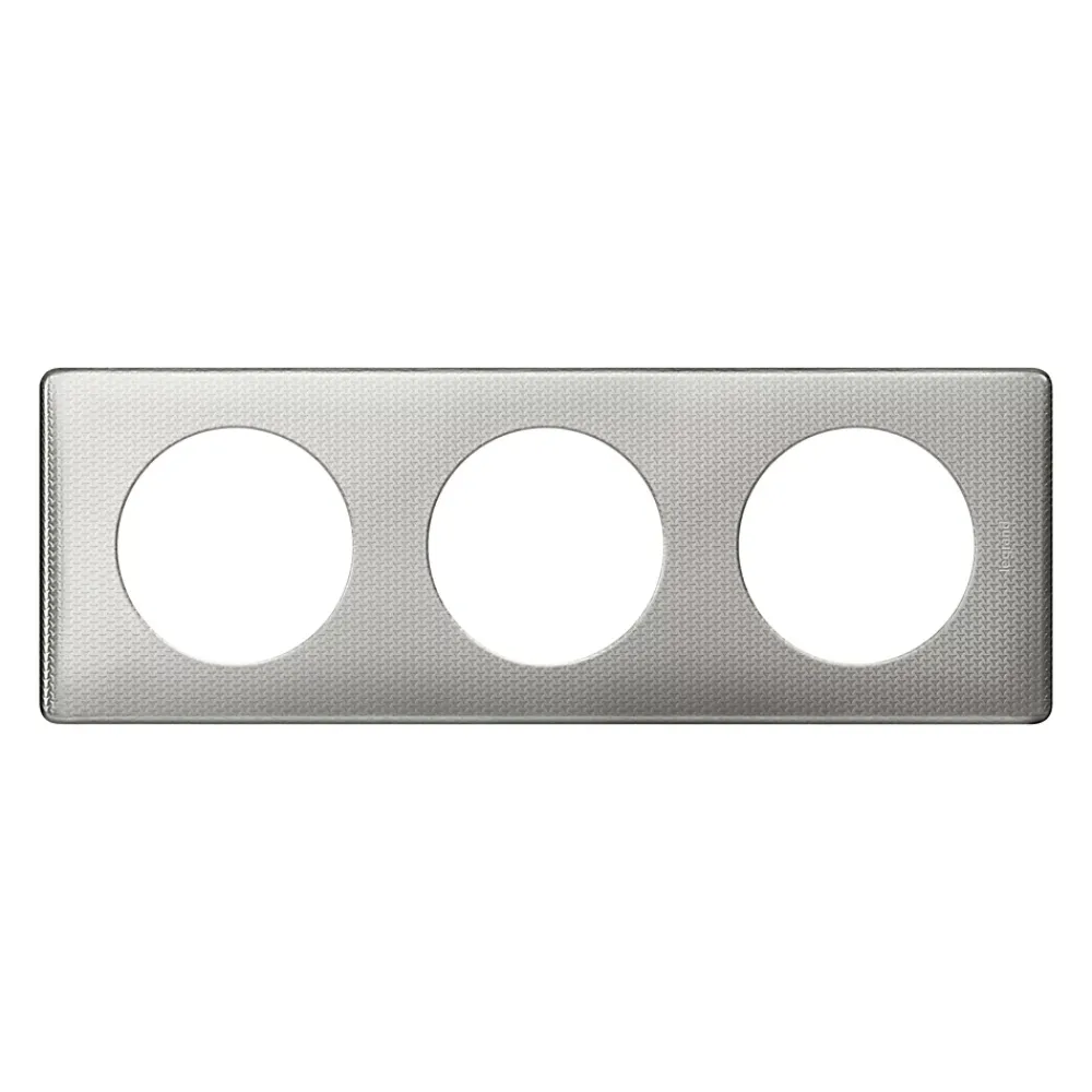 Legrand Plaque de finition 3 postes Céliane 0 988 92 coloris alu snake l.232 x P.8,5 x H.82 mm