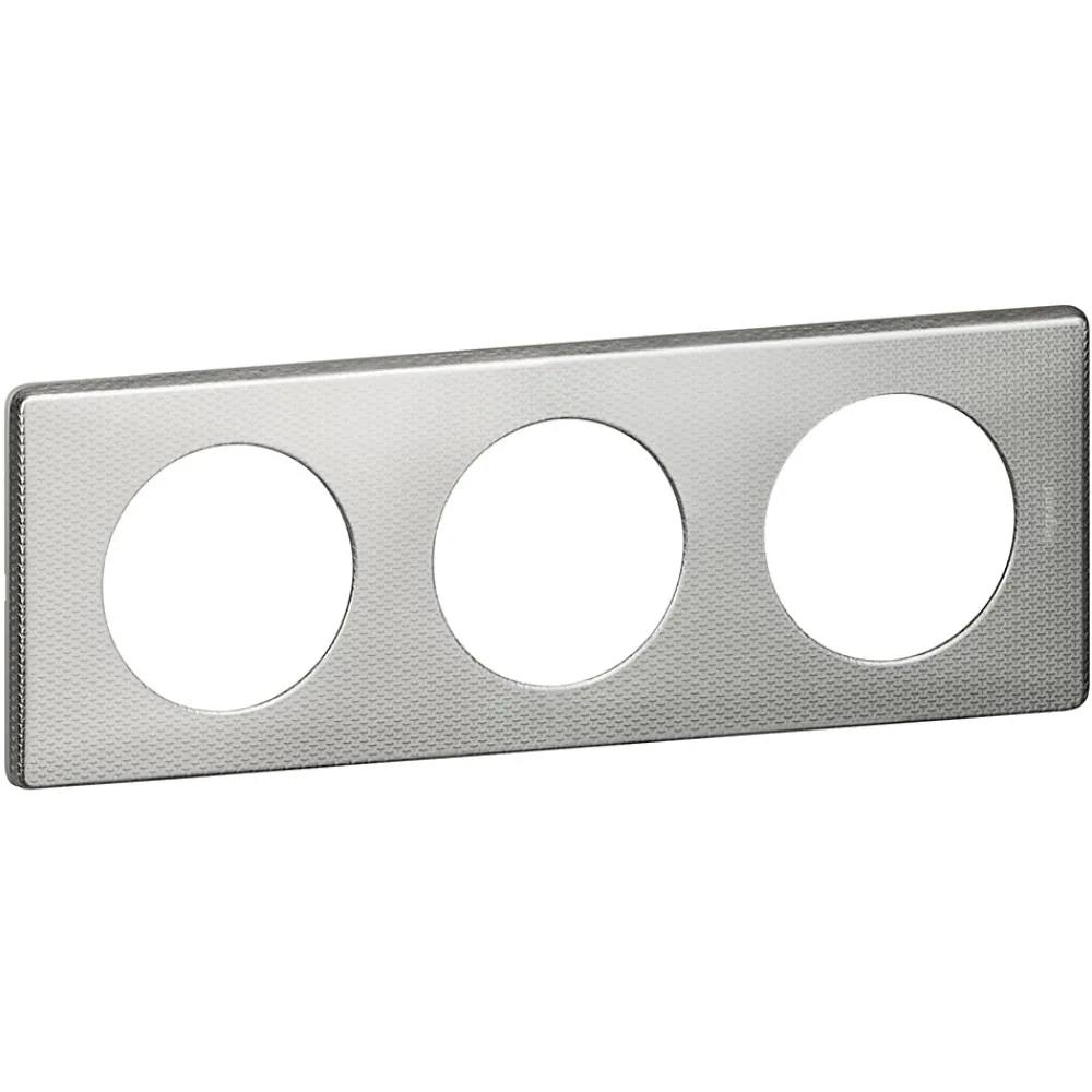 Legrand Plaque de finition 3 postes Céliane 0 988 92 coloris alu snake l.232 x P.8,5 x H.82 mm
