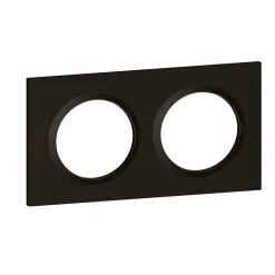 Legrand Plaque De Finition Pour Interrupteur Et Prise À Composer-Plaque de finition 2 postes Dooxie 6 008 62 coloris noir velours l.158 x P.10 x H.87 mm