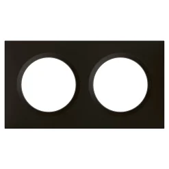 Legrand Plaque De Finition Pour Interrupteur Et Prise À Composer-Plaque de finition 2 postes Dooxie 6 008 62 coloris noir velours l.158 x P.10 x H.87 mm