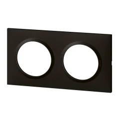 Legrand Plaque De Finition Pour Interrupteur Et Prise À Composer-Plaque de finition 2 postes Dooxie 6 008 62 coloris noir velours l.158 x P.10 x H.87 mm