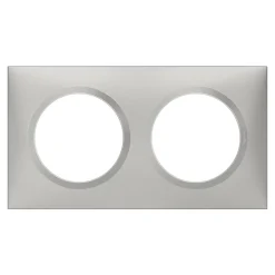Legrand Plaque De Finition Pour Interrupteur Et Prise À Composer-Plaque de finition 2 postes Dooxie 6 008 52 coloris aluminium l.158 x P.10 x H.87 mm