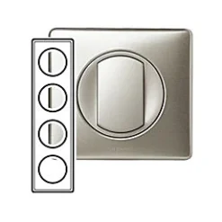 Legrand Plaque De Finition Pour Interrupteur Et Prise À Composer-Plaque de finition 4 postes Céliane 0 689 04 coloris titane l.303 x P.8,5 x H.82 mm