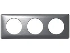 Legrand Plaque de finition 3 postes Céliane 0 998 67 coloris aluminium l.232 x P.9 x H.82 mm