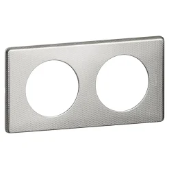 Legrand Plaque De Finition Pour Interrupteur Et Prise À Composer-Plaque de finition 2 postes Céliane 0 988 72 coloris alu snake l.161 x P.8,5 x H.82 mm