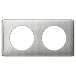 Legrand Plaque De Finition Pour Interrupteur Et Prise À Composer-Plaque de finition 2 postes Céliane 0 988 72 coloris alu snake l.161 x P.8,5 x H.82 mm