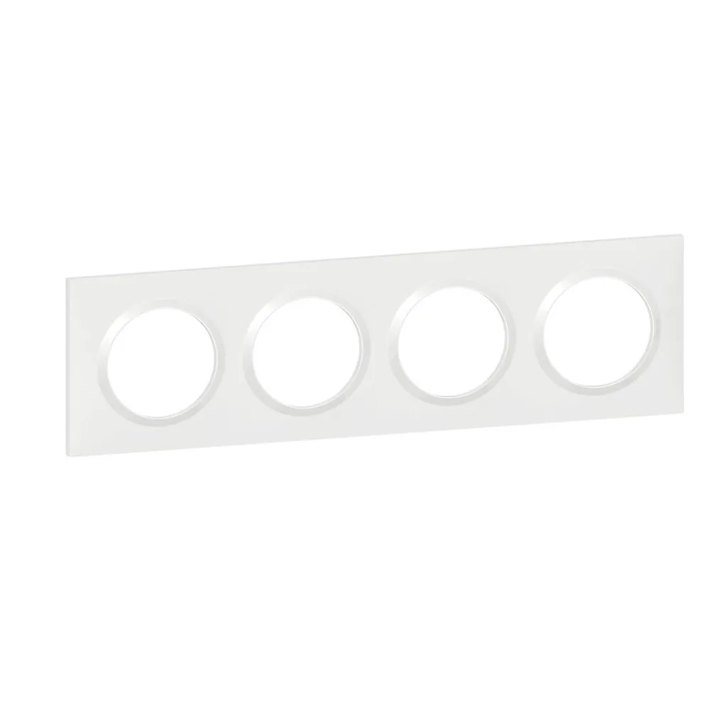 Legrand Plaque De Finition Pour Interrupteur Et Prise À Composer-Plaque de finition 4 postes Dooxie 6 009 04 coloris blanc l.300 x P.10 x H.87 mm