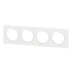 Legrand Plaque De Finition Pour Interrupteur Et Prise À Composer-Plaque de finition 4 postes Dooxie 6 009 04 coloris blanc l.300 x P.10 x H.87 mm