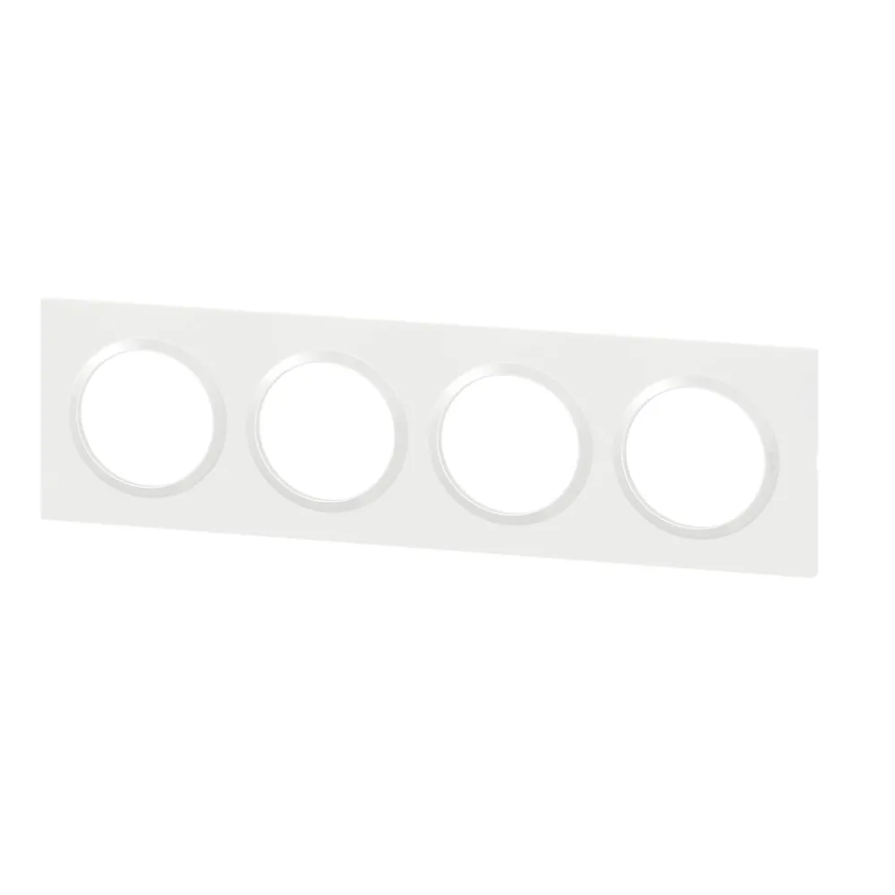 Legrand Plaque De Finition Pour Interrupteur Et Prise À Composer-Plaque de finition 4 postes Dooxie 6 009 04 coloris blanc l.300 x P.10 x H.87 mm
