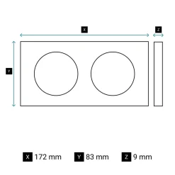 Legrand Plaque de finition 2 postes Céliane CP2102 coloris nickel satiné l.172 x P.9 x H.83 mm