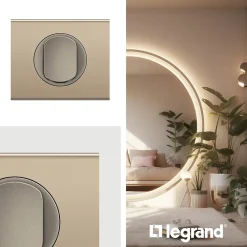 Legrand Plaque de finition 2 postes Céliane CP2102 coloris nickel satiné l.172 x P.9 x H.83 mm