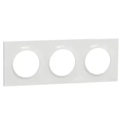 Schneider Electric Plaque de finition 3 postes Odace Styl S520706 coloris blanc l.227 x P.10 x H.85 mm