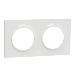 Schneider Electric Plaque de finition 2 postes Odace Styl S520704 coloris blanc l.156 x P.10 x H.85 mm