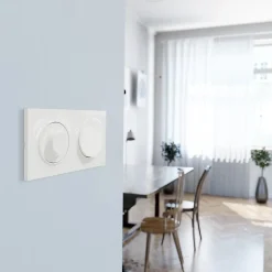Schneider Electric Plaque de finition 2 postes Odace Styl S520704 coloris blanc l.156 x P.10 x H.85 mm
