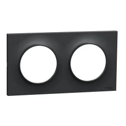 Schneider Electric Plaque De Finition Pour Interrupteur Et Prise À Composer-Plaque de finition 2 postes Odace Styl S540704 coloris anthracite l.156 x P.10 x H.85 mm