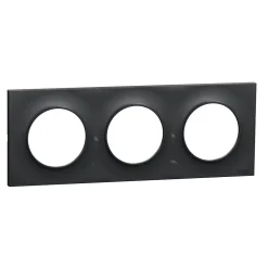 Schneider Electric Plaque de finition 3 postes Odace Styl S540706 coloris anthracite l.227 x P.10 x H.85 mm