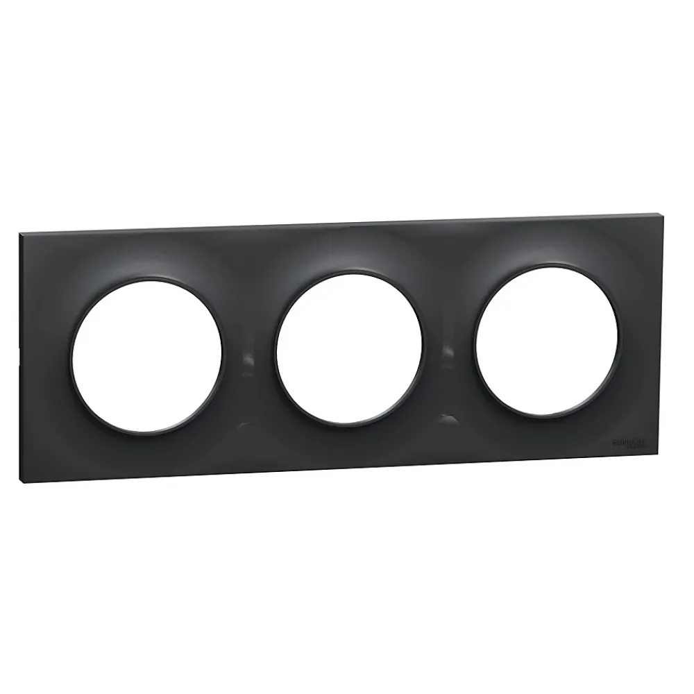 Schneider Electric Plaque de finition 3 postes Odace Styl S540706 coloris anthracite l.227 x P.10 x H.85 mm