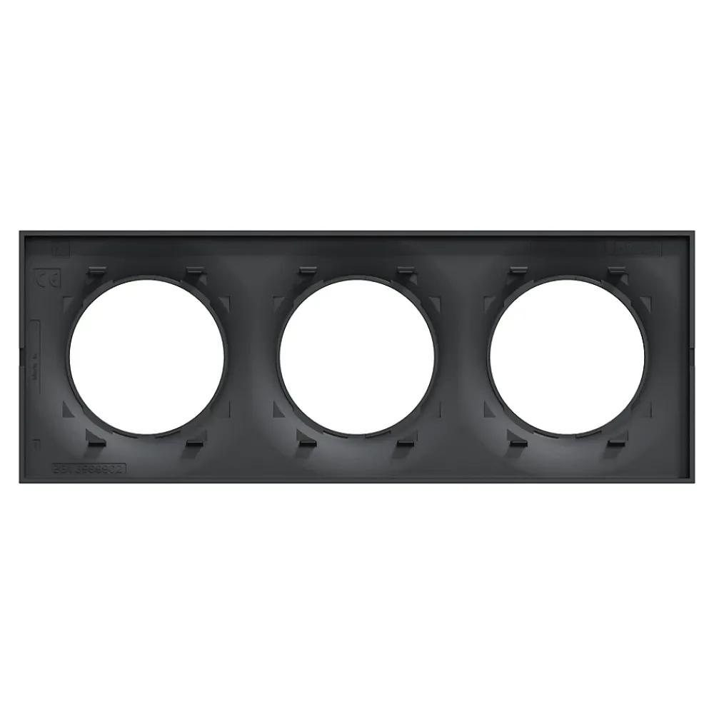 Schneider Electric Plaque de finition 3 postes Odace Styl S540706 coloris anthracite l.227 x P.10 x H.85 mm