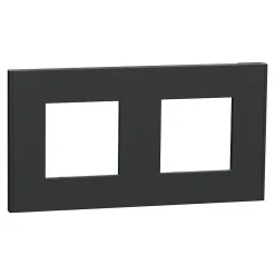 Schneider Electric Plaque de finition 2 postes Unica Déco Essentielle NU600454 coloris anthracite l.159,6 x P.10,25 x H.85 mm