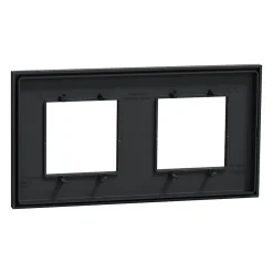 Schneider Electric Plaque de finition 2 postes Unica Déco Essentielle NU600454 coloris anthracite l.159,6 x P.10,25 x H.85 mm
