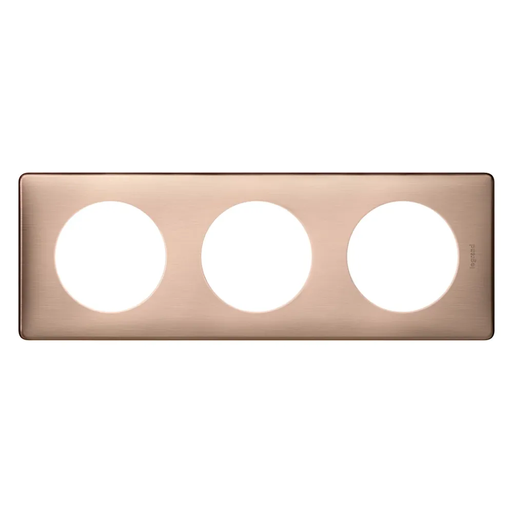 Legrand Plaque de finition triple Céliane Métal Copper
