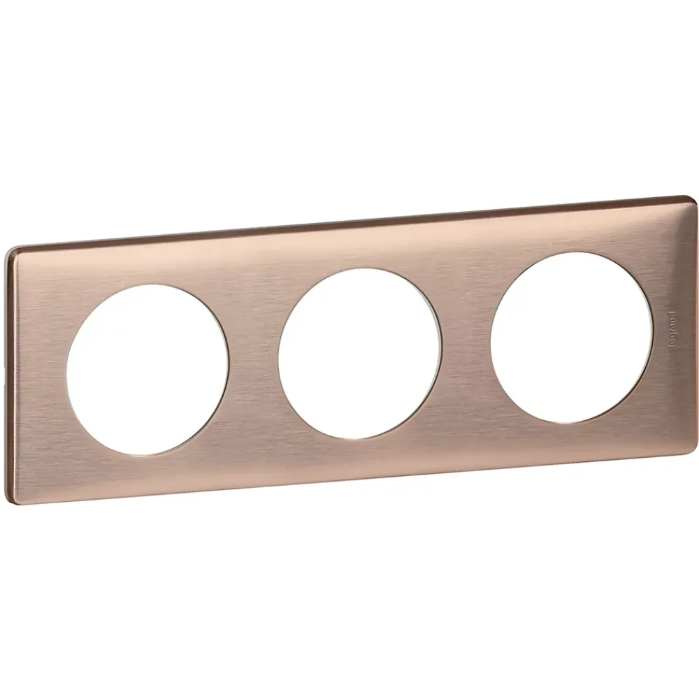 Legrand Plaque de finition triple Céliane Métal Copper