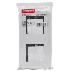 Legrand Plaque de finition 2x2 modules Mosaïc 0 994 73 coloris blanc l.153 x P.9 x H.82 mm