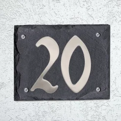 Chapuis Plaque de numéro de rue, en schiste, noir, L.15 x l.18,5 cm, CIXA11