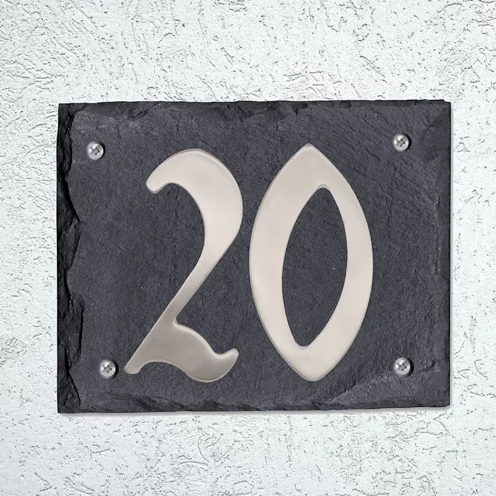 Chapuis Plaque de numéro de rue, en schiste, noir, L.15 x l.18,5 cm, CIXA11