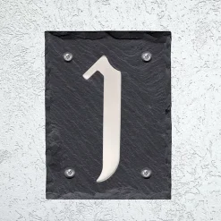 Chapuis Plaque de numéro de rue, en schiste, noir, L.11,5 x l.15 cm, CIXA10