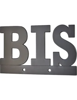 Thirard Plaque de signalisation BIS, alliage à visser, hauteur 80mm, noir -