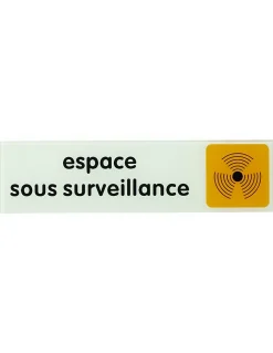 Thirard Panneau De Signalisation-Plaque de signalisation Espace sous surveillance, plexiglass adhésif, 170x45mm -
