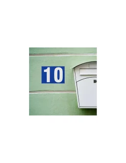 Thirard Plaque de signalisation 0, marquage blanc sur fond bleu, panneau PVC adhésif, 65x90mm -