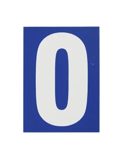 Thirard Plaque de signalisation 0, marquage blanc sur fond bleu, panneau PVC adhésif, 65x90mm -