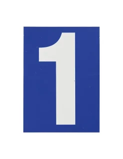 Thirard Chiffre Et Lettre Pour Maison-Plaque de signalisation 1, marquage blanc sur fond bleu, panneau PVC adhésif, 65x90mm -