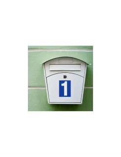 Thirard Chiffre Et Lettre Pour Maison-Plaque de signalisation 1, marquage blanc sur fond bleu, panneau PVC adhésif, 65x90mm -
