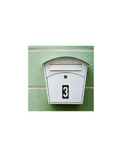 Thirard Chiffre Et Lettre Pour Maison-Plaque de signalisation 3, marquage blanc sur fond noir, panneau ABS à visser, 56x120mm -