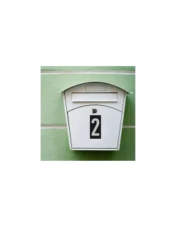 Thirard Plaque de signalisation 2, marquage blanc sur fond noir, panneau ABS à visser, 56x120mm -