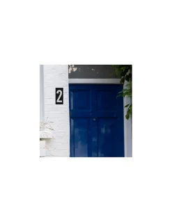 Thirard Plaque de signalisation 2, marquage blanc sur fond noir, panneau ABS à visser, 56x120mm -