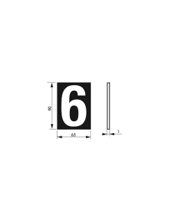 Thirard Plaque de signalisation 6, marquage blanc sur fond bleu, panneau PVC adhésif, 65x90mm -
