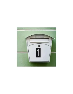Thirard Plaque de signalisation 1, marquage blanc sur fond noir, panneau ABS à visser, 56x120mm -