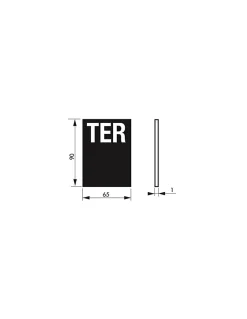 Thirard Plaque de signalisation TER, marquage blanc sur fond bleu, panneau PVC adhésif, 65x90mm -